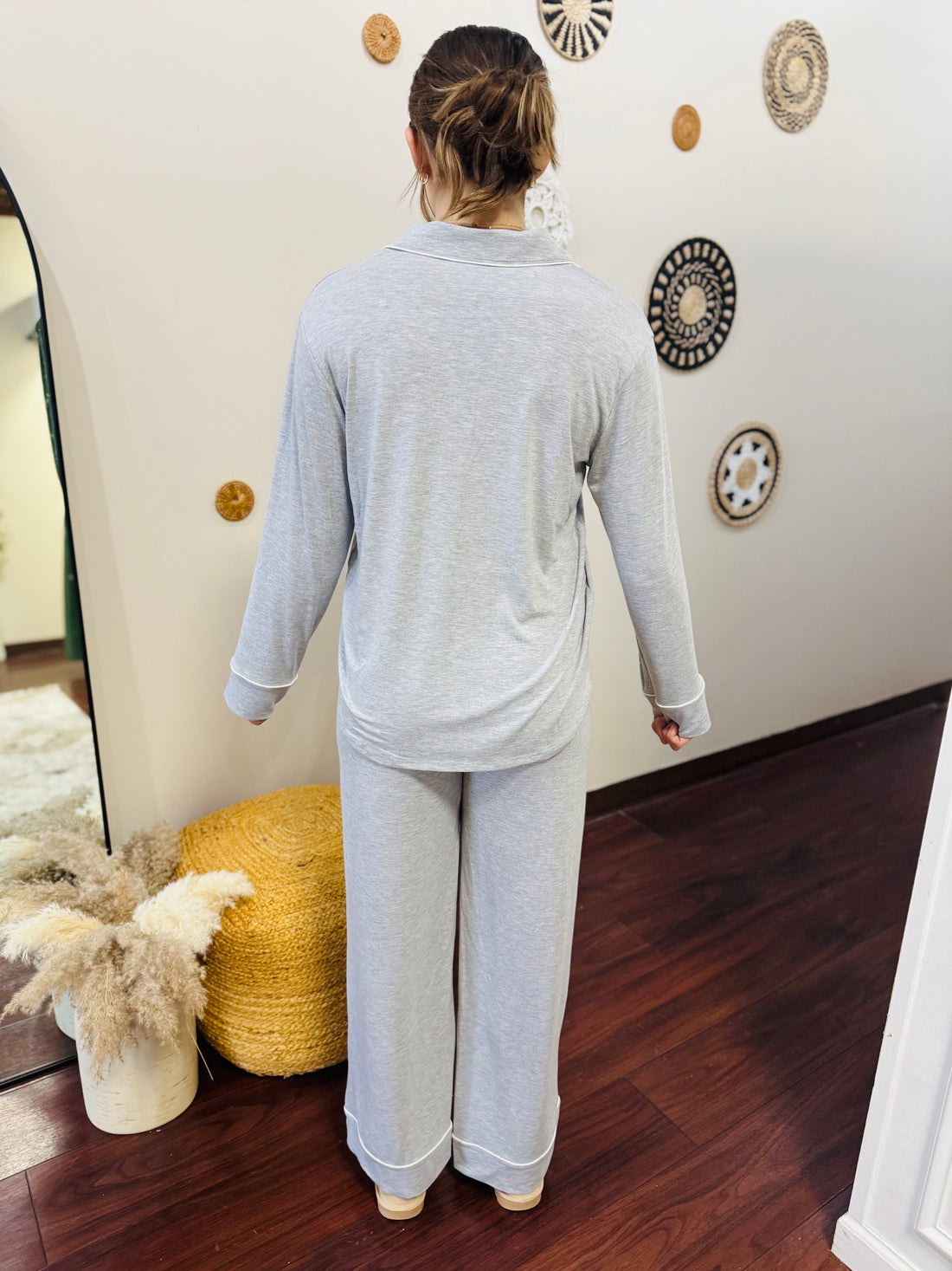 Yours Truly Grey Pajama Set