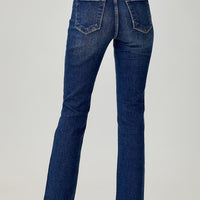 Risen Mid Rise Ankle Straight Jeans