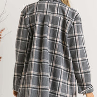 To Be Happy Grey Flannel Shirt Dress