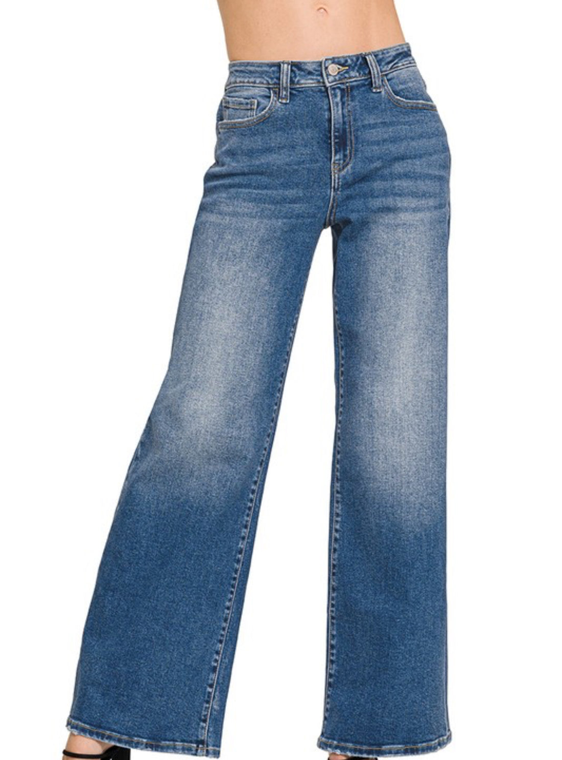 Zenana HW Wide Leg Jeans