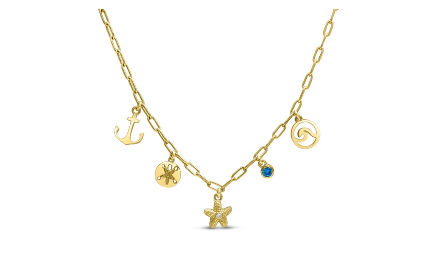 Make a wish upon a starfish. Charm Necklace