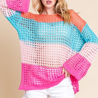 Color Block Crochet Top