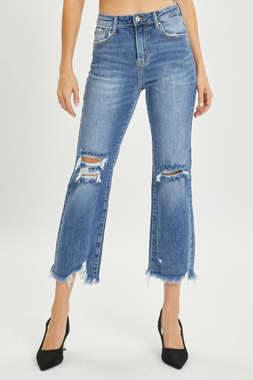 Risen High Rise Cropped Jeans