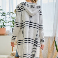 The Dori Hooded Plaid Cardigan