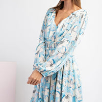 The Brianna Blue Floral Dress