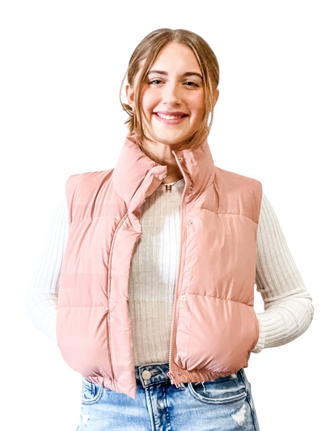 The Kayla Blush Vest