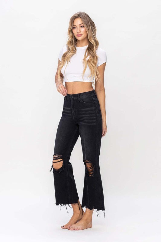 Vervet Black 90’s Vintage Crop Flare Jeans