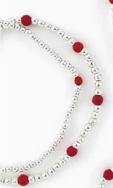 Erimish Stack Bracelet Bead Set - Red