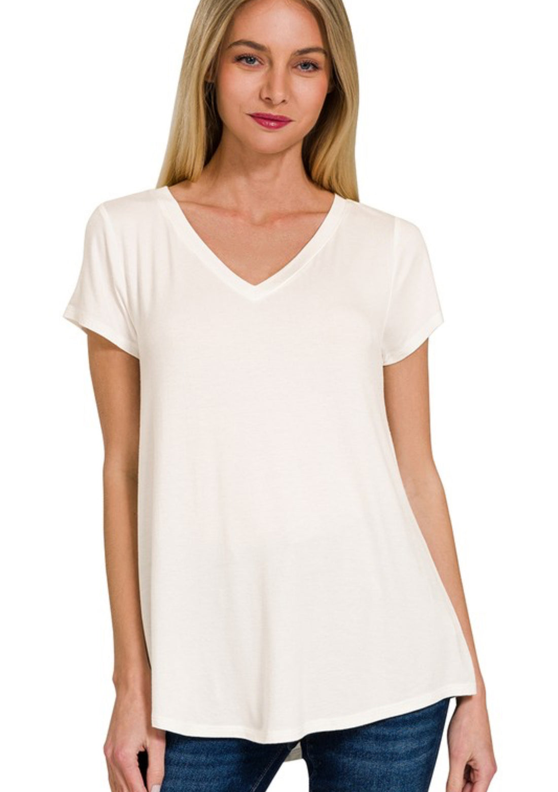 The Carly V-Neck Short Sleeve Top