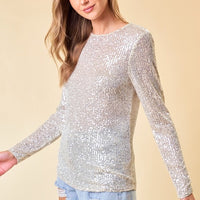 The Stella Champaign Sequins Top