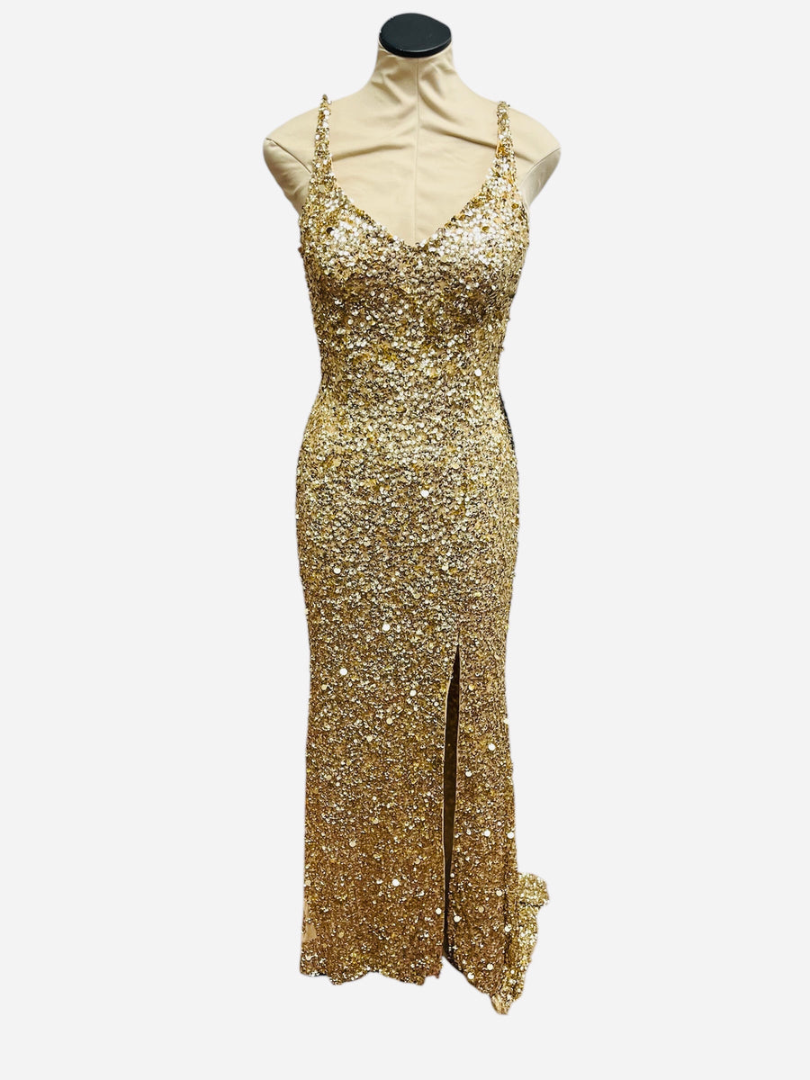 6 Gold Sherri Hill Very Good