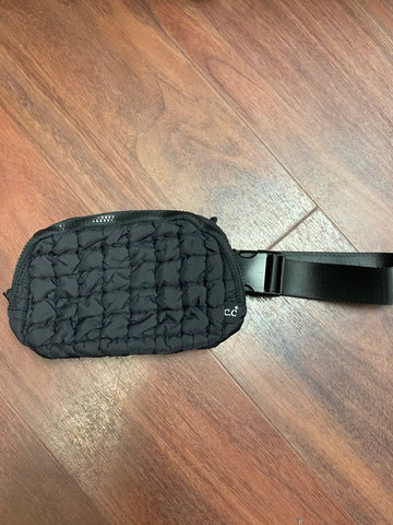 C.C. Black Quilted Sling Bag