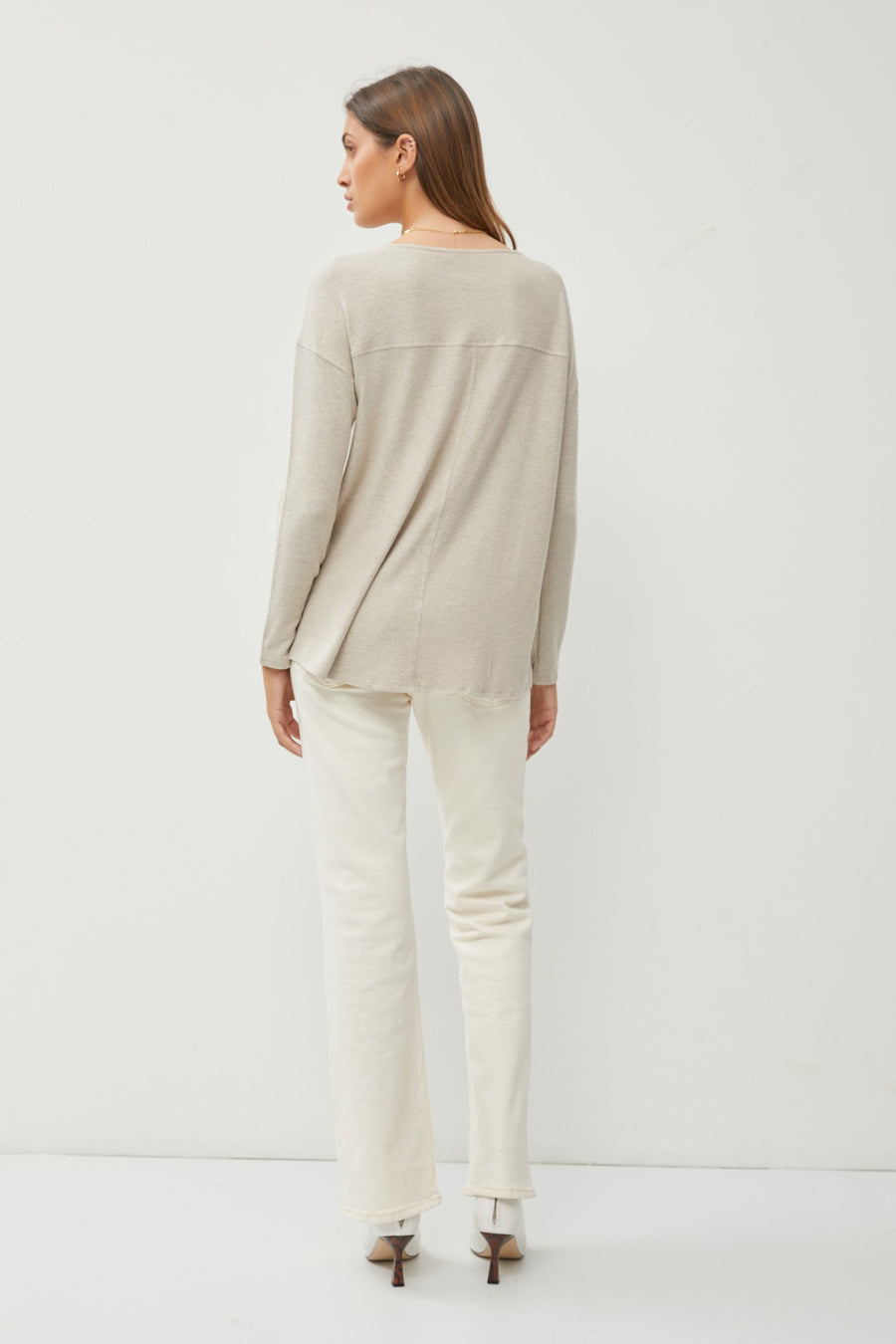 The Lucy Hacci Brushed Wide Neck Knit Top