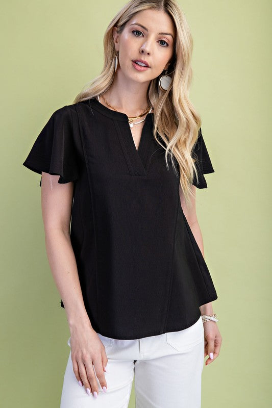 The Maxine Notched Neck Top