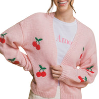 The Carla Pink Cherry Cardigan