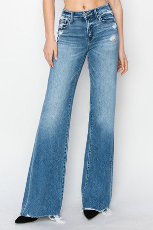 Risen Mid Rise Wide Jeans