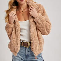 fleece zip up teddy jacket