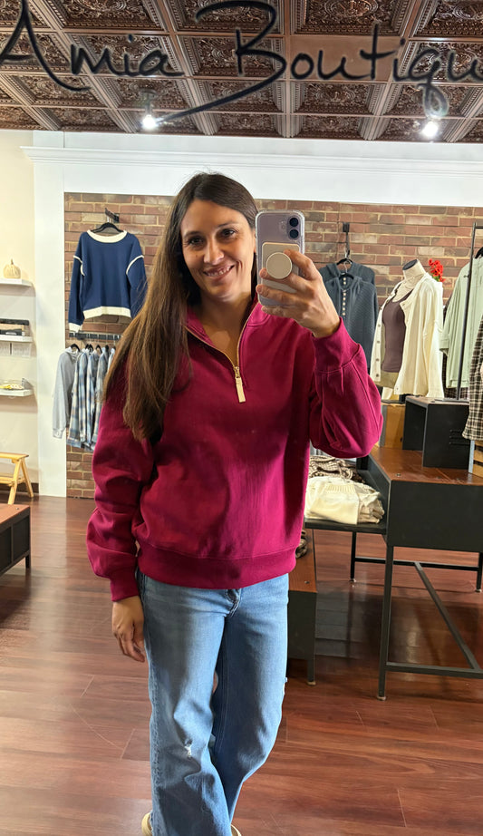 Fleece Half Zip Sweatshirt