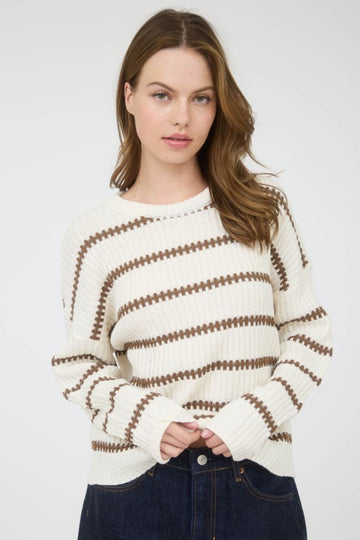 Stripe Ribbed Knit Sweater