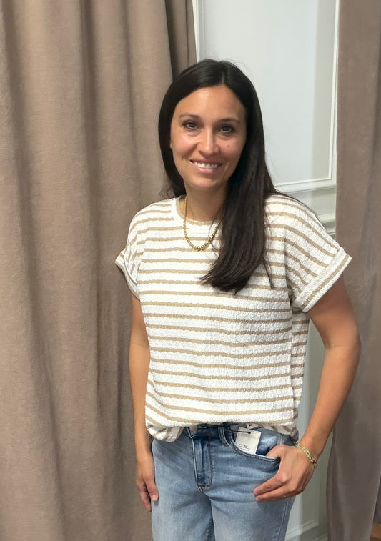 Textured Stripe Short Sleeve