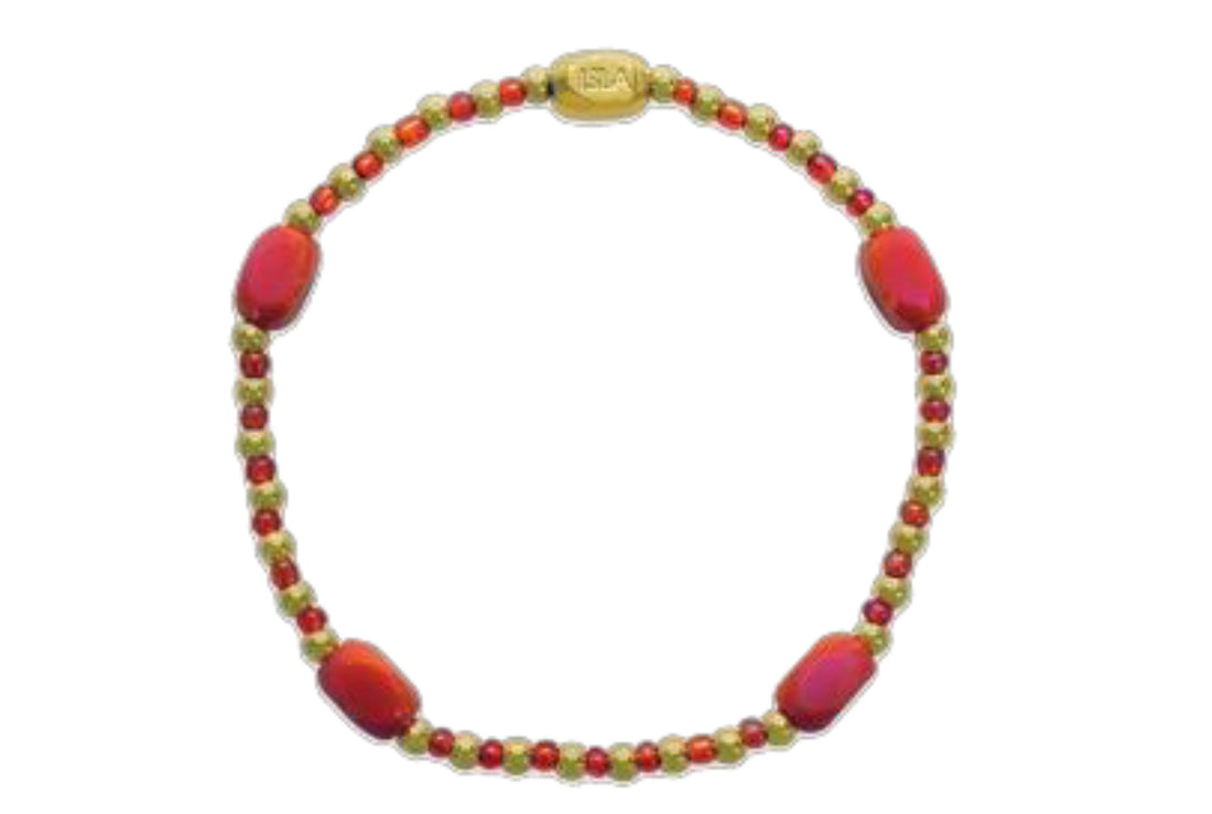 ISLA All Around Fire Coral Stretch Bracelet