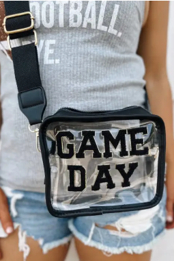 Game day clear and black sling bag