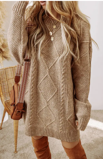 Cable Knit Sweater Dress