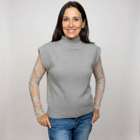 Grey sweater vest with mock neck. good for layering with lace top