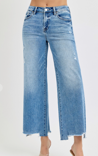 Risen-HR Crop Wide Jeans