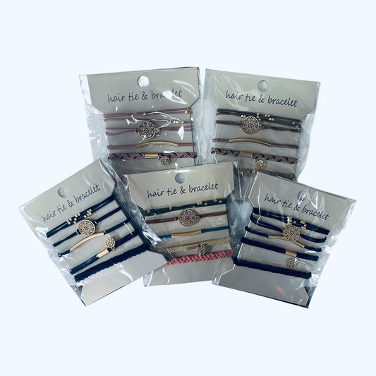 Hair Tie and Bracelet set for women and girls