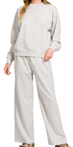 Heather Grey Scuba Crewneck so soft  and silky