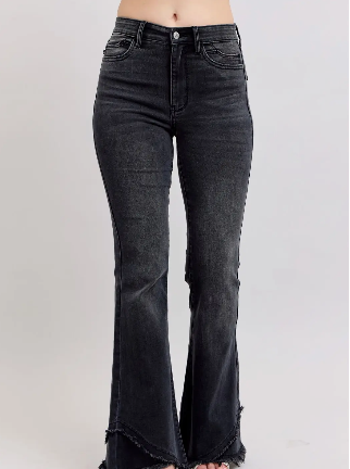 Judy Blue-High Waisted Black Flare