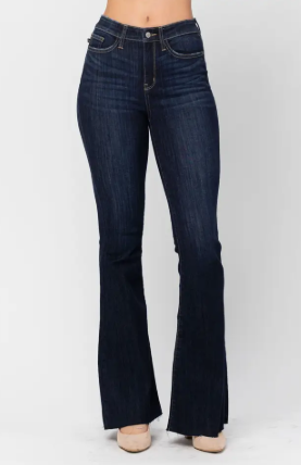 Judy Blue-HW Raw Hem Flare