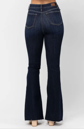 Judy Blue-HW Raw Hem Flare