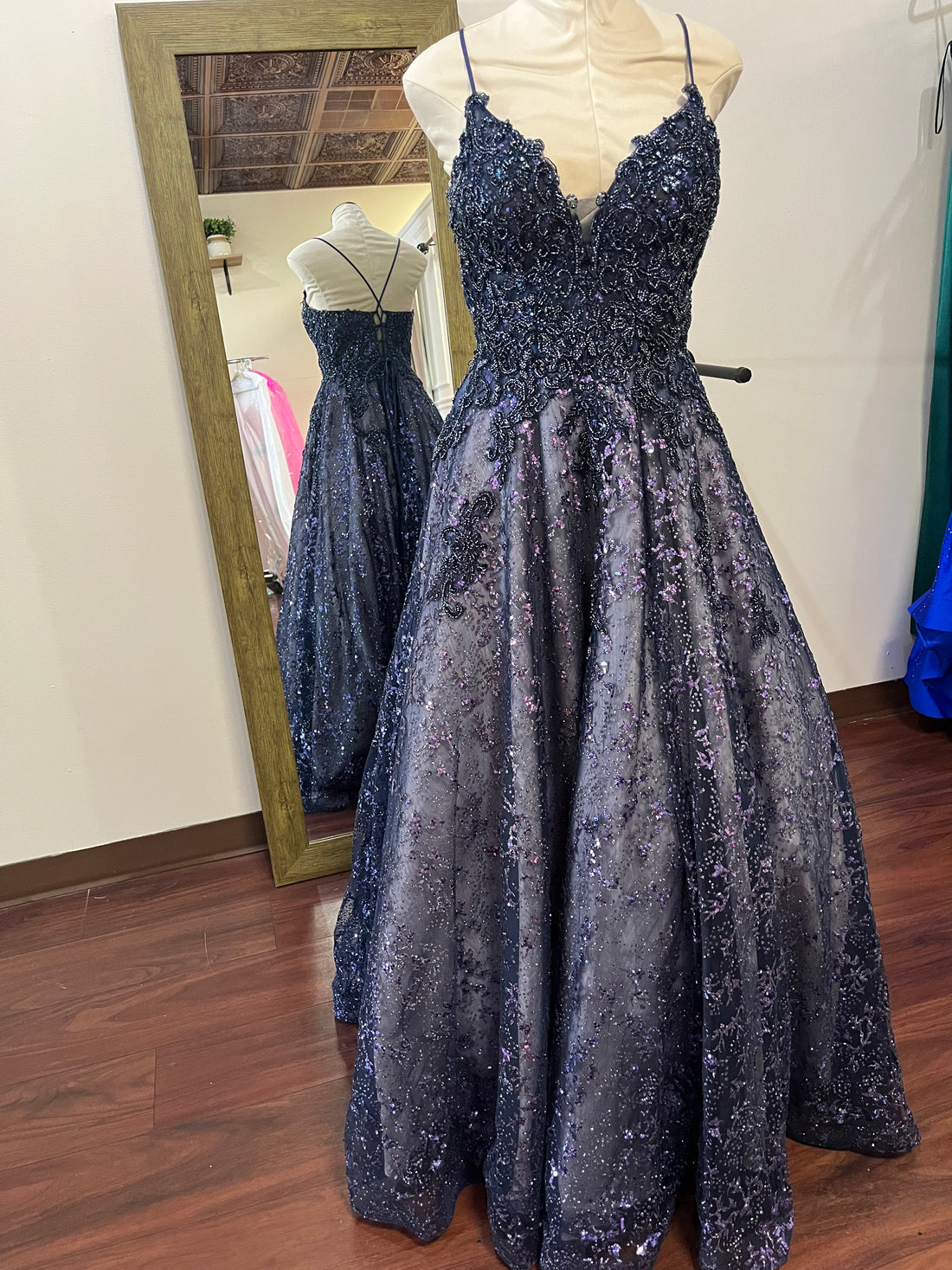 (9)Morilee Midnight Ballgown – Dark Purple (Size 11/12)