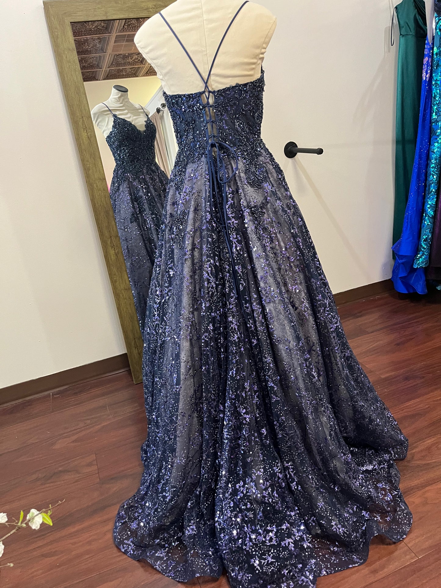 (9)Morilee Midnight Ballgown – Dark Purple (Size 11/12)