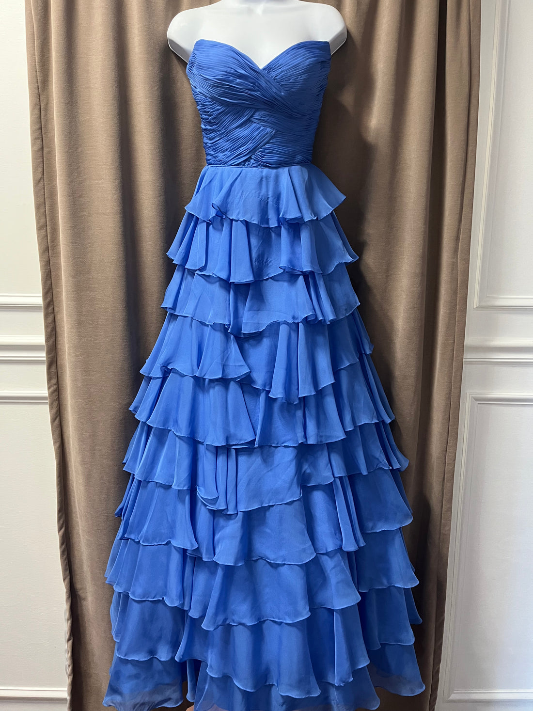 (16)Sherri Hill Blue strapless-2