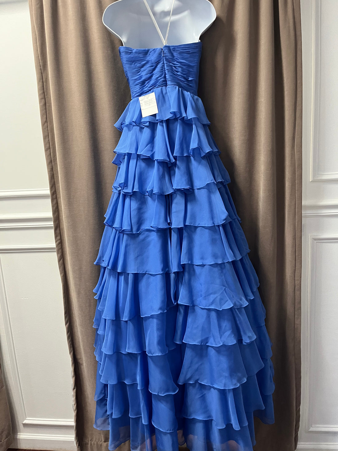 (16)Sherri Hill Blue strapless-2