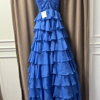 (16)Sherri Hill Blue strapless-2
