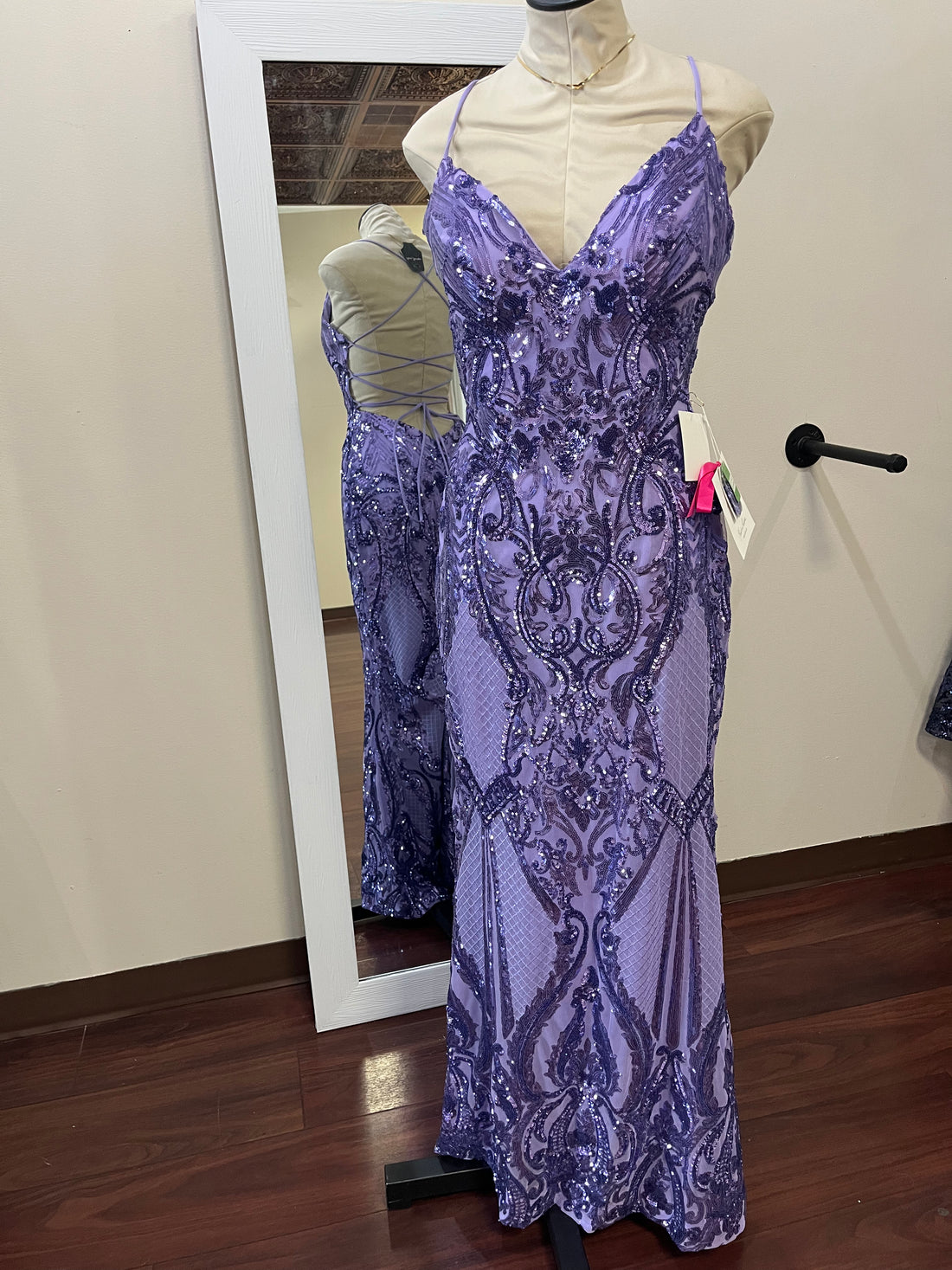Morilee Lavender Sequin Lace-Up Prom Dress – Size 10