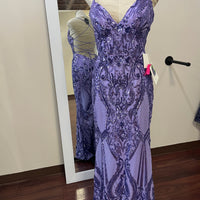 Morilee Lavender Sequin Lace-Up Prom Dress – Size 10