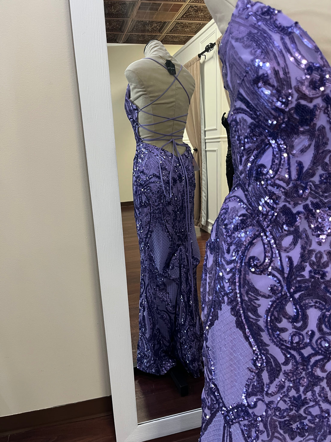 Morilee Lavender Sequin Lace-Up Prom Dress – Size 10