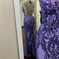 Morilee Lavender Sequin Lace-Up Prom Dress – Size 10