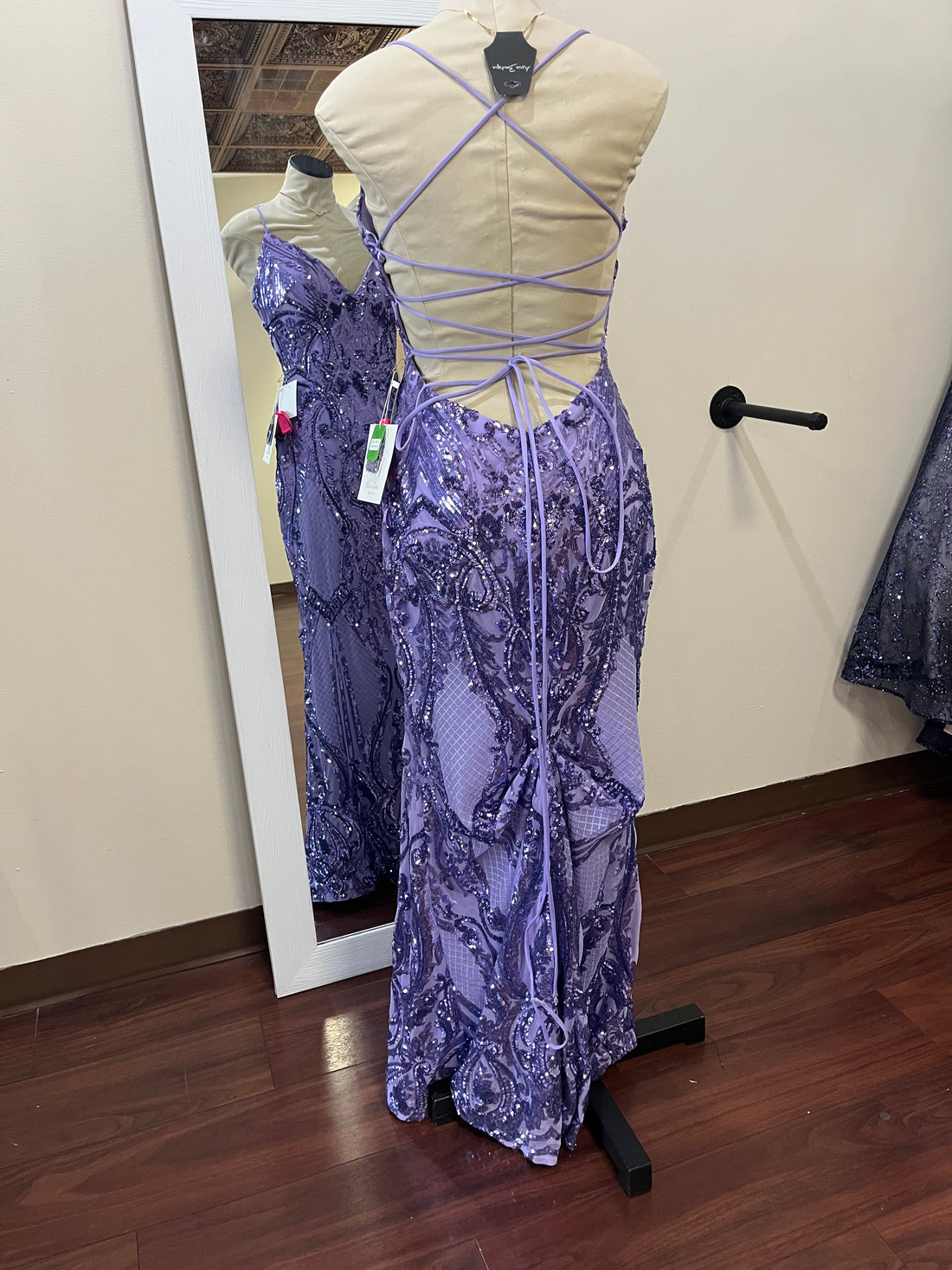 Morilee Lavender Sequin Lace-Up Prom Dress – Size 10