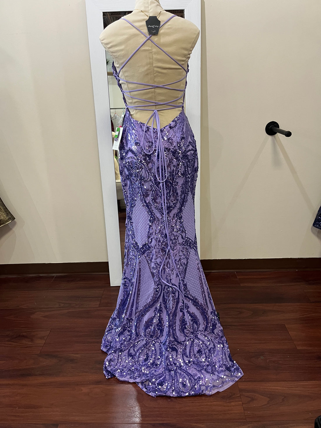 Morilee Lavender Sequin Lace-Up Prom Dress – Size 10