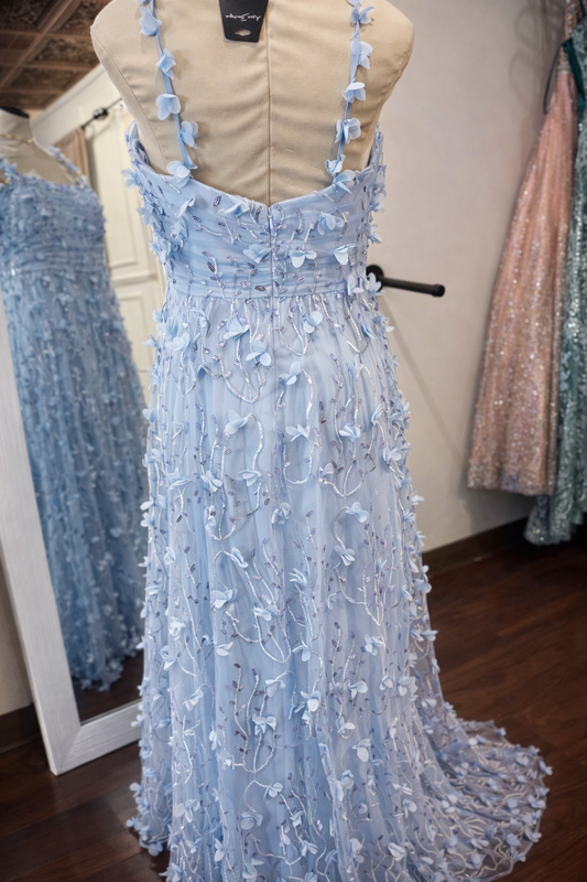 Dessy Collection-Blue/Silver-Size 14