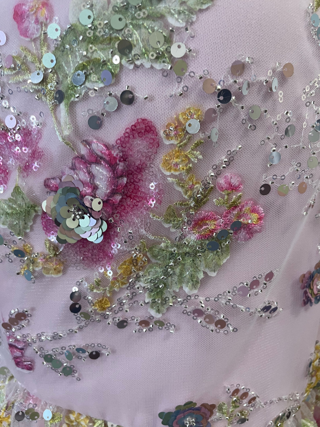 Jovani Pink Floral Corset Prom Dress – Size 2