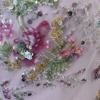 Jovani Pink Floral Corset Prom Dress – Size 2