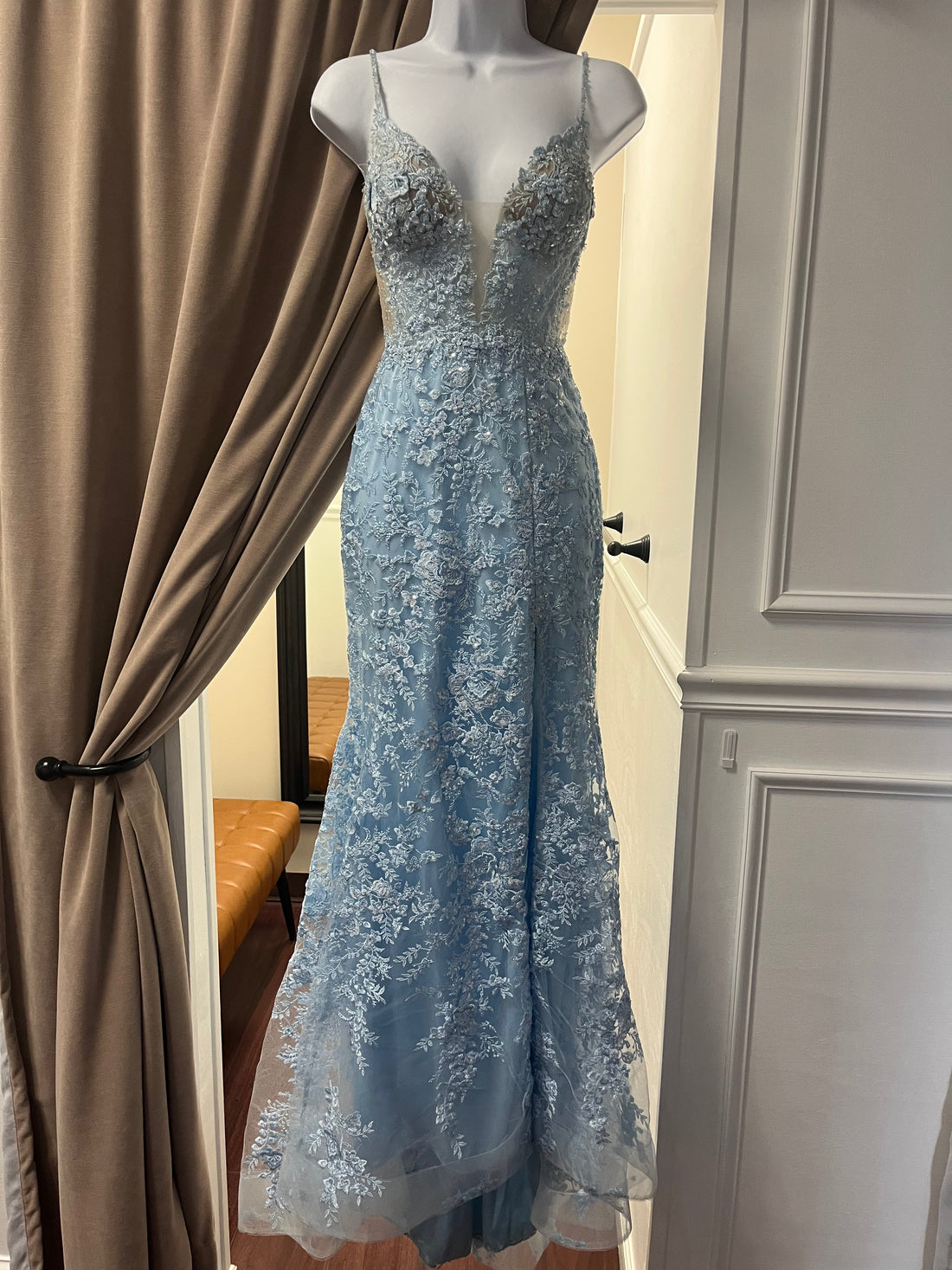Sherri Hill-Light Blue-Size 0