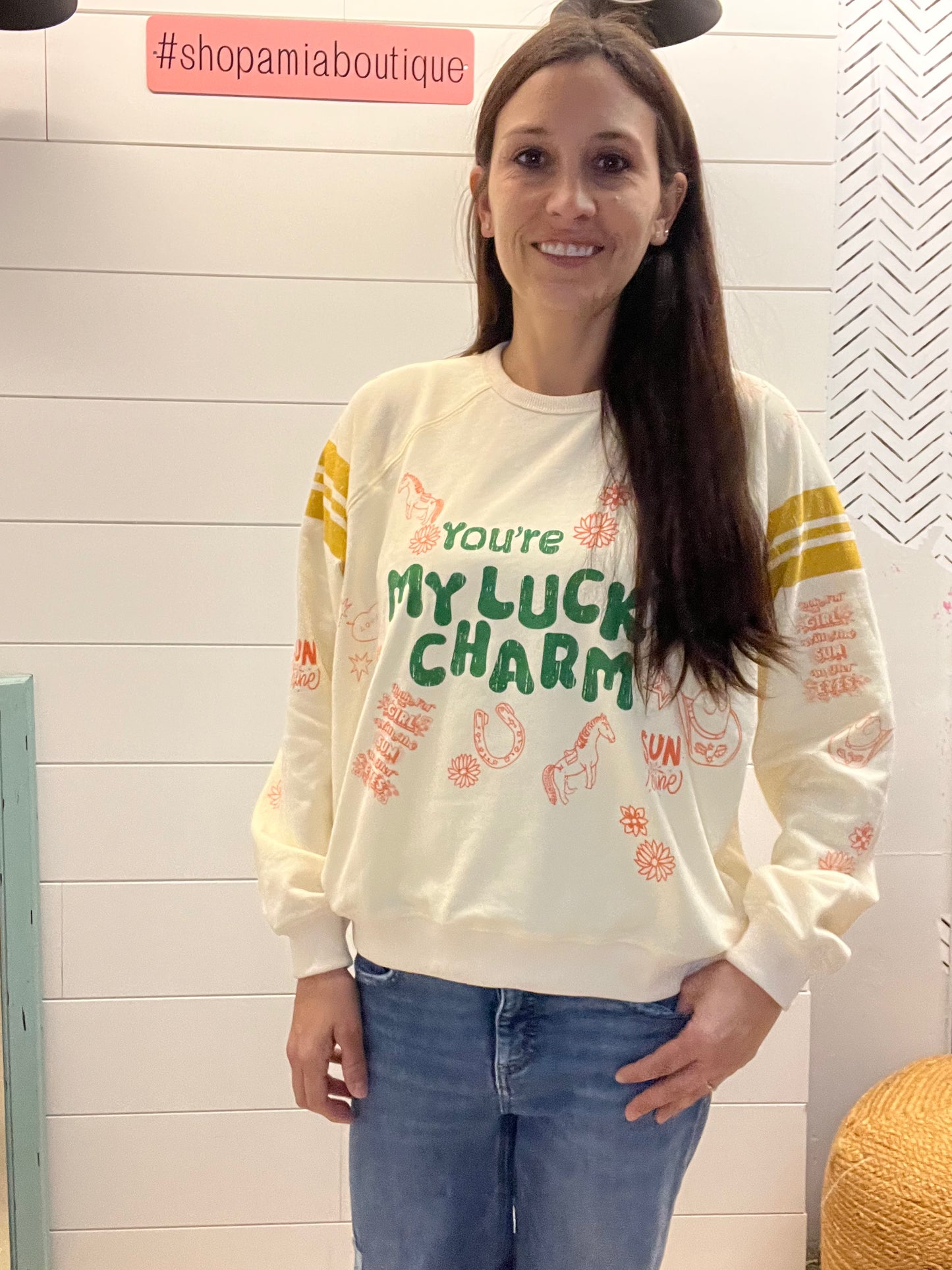 Lucky Charm Terry Dolman Sweatshirt